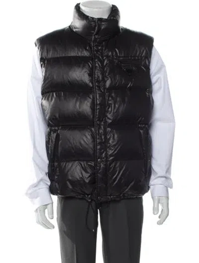 Pre-owned Prada 2013 Enameled Metal Triangle Vest In Black