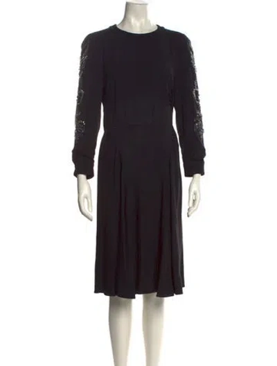 Pre-owned Prada 2013 Midi Length Dress In Black
