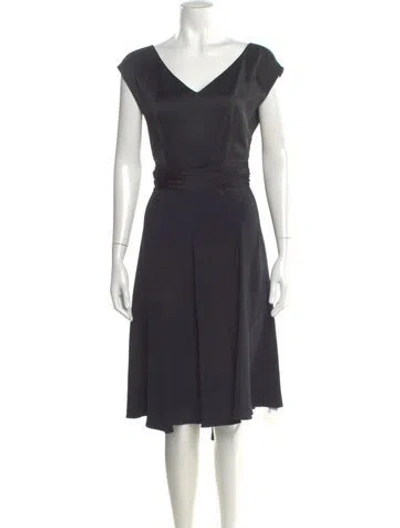 Pre-owned Prada 2013 Midi Length Dress In Black