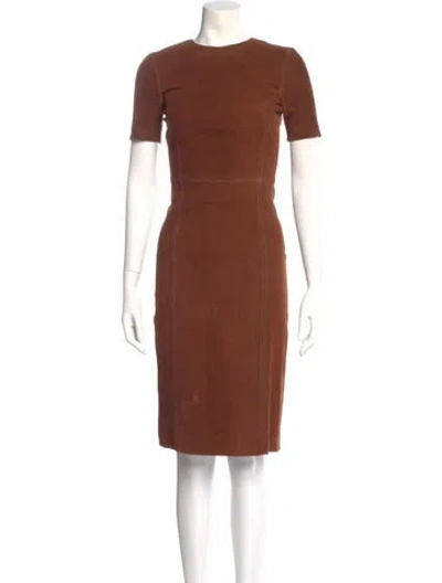 Pre-owned Prada 2013 Midi Length Dress In Brown