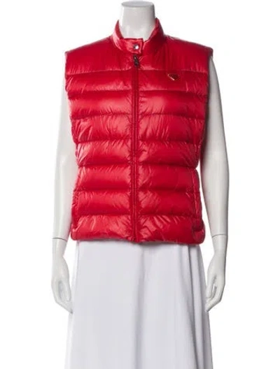 Pre-owned Prada 2013 Nylon Down Jacket In Red