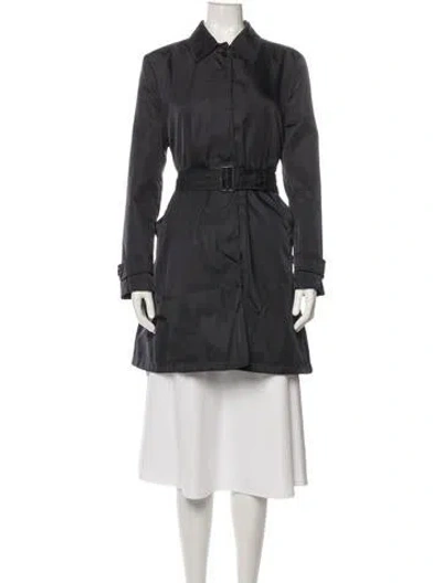 Pre-owned Prada 2013 Nylon Trench Coat In Blue