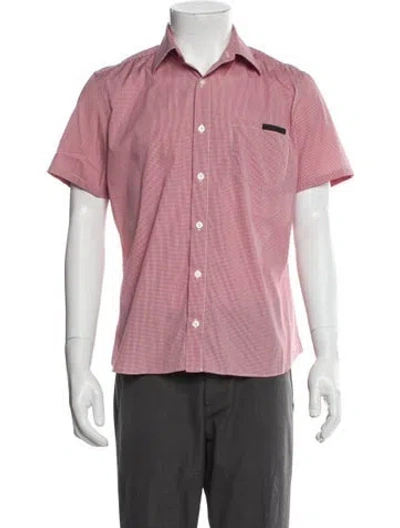 Pre-owned Prada 2013 Plaid Print Shirt In Red