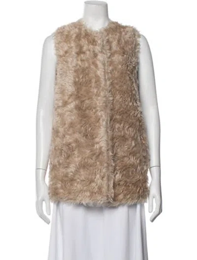 Pre-owned Prada 2013 Shearling Fur Vest In Neutrals