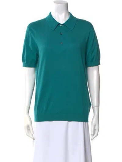 Pre-owned Prada 2013 Short Sleeve Polo In Green