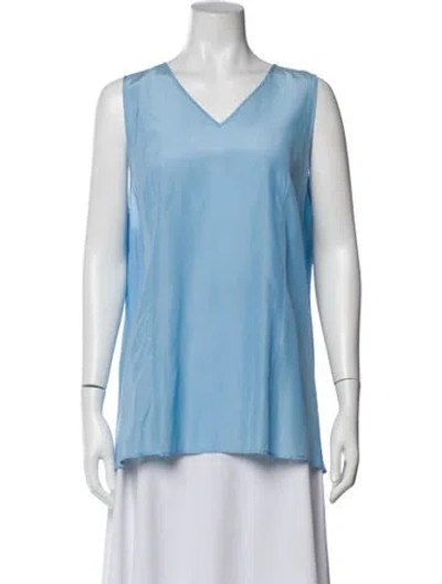 Pre-owned Prada 2013 Silk Top In Blue