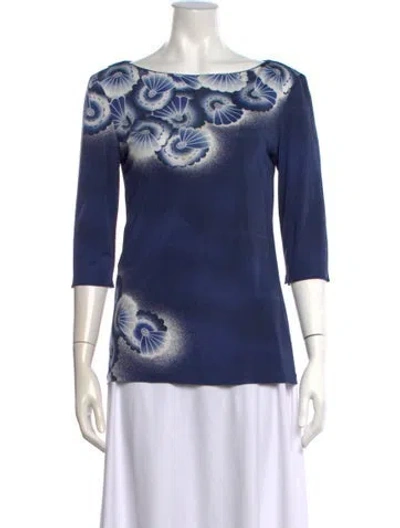 Pre-owned Prada 2013 Silk Top In Blue