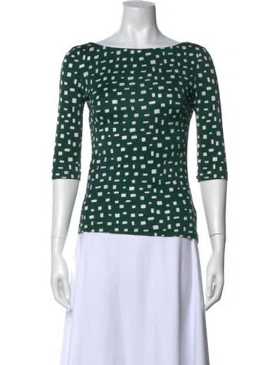 Pre-owned Prada 2013 Silk Top In Green
