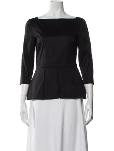 Pre-owned Prada 2013 Square Neckline Blouse In Black