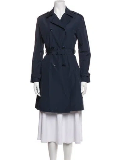 Pre-owned Prada 2013 Trench Coat In Blue