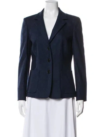 Pre-owned Prada 2013 Virgin Wool Blazer In Blue