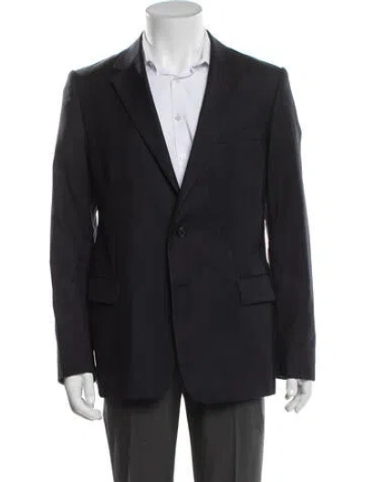 Pre-owned Prada 2013 Virgin Wool Blazer In Blue