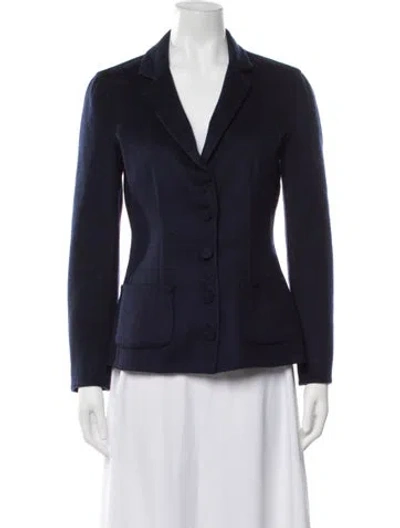Pre-owned Prada 2013 Virgin Wool Blazer In Blue