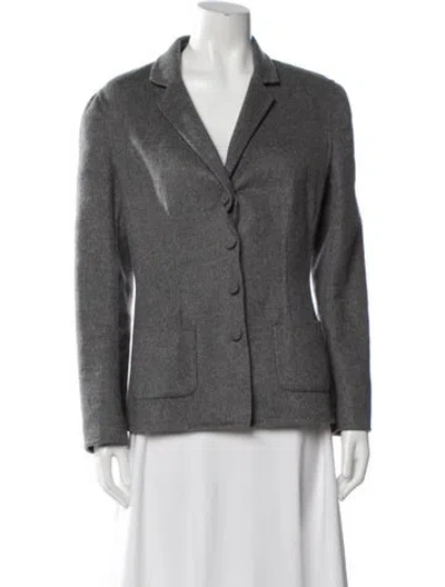 Pre-owned Prada 2013 Virgin Wool Blazer In Gray
