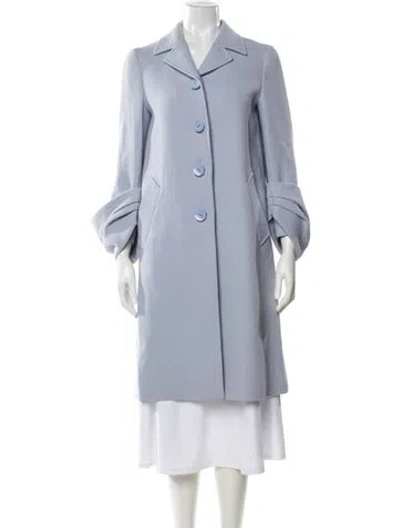 Pre-owned Prada 2013 Virgin Wool Coat In Blue