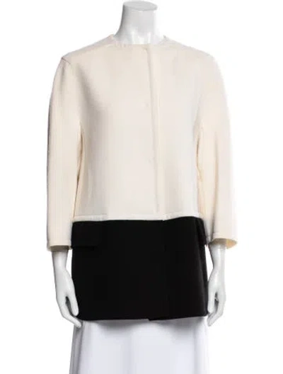 Pre-owned Prada 2013 Virgin Wool Coat In Neutral