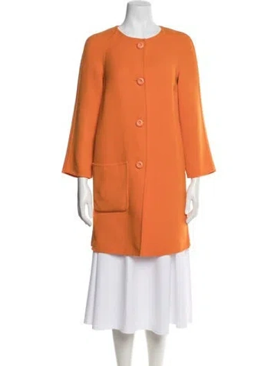 Pre-owned Prada 2013 Virgin Wool Coat In Orange
