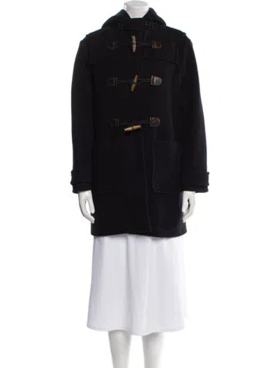 Pre-owned Prada 2013 Virgin Wool Faux Fur Coat In Black