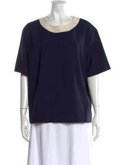 Pre-owned Prada 2013 Virgin Wool Top In Blue