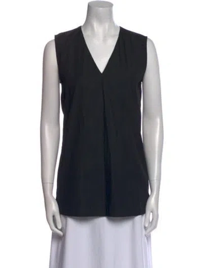 Pre-owned Prada 2013 V-neck Blouse In Black
