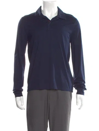 Pre-owned Prada 2013 V-neck Polo Shirt In Blue