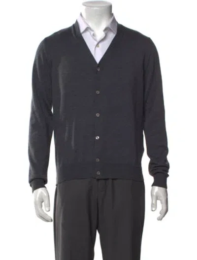 Pre-owned Prada 2013 Wool Cardigan In Gray