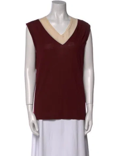 Pre-owned Prada 2013 Wool Sweater Vest In Burgundy