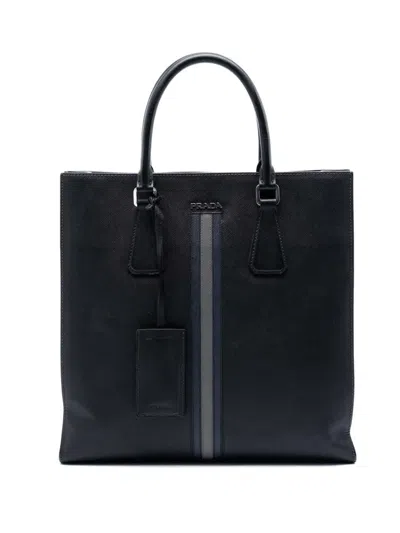 Pre-owned Prada 2013-2016 Saffiano Lux Tote Bag In Black