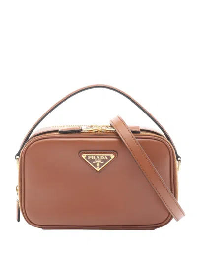 Pre-owned Prada 2013-2025 Leather Odette Satchel In Brown