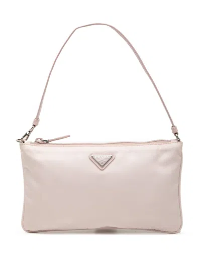 Pre-owned Prada 2013-2025 Mini Re Nylon Pochette Shoulder Bag In Pink