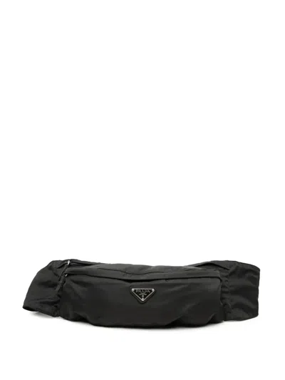 Pre-owned Prada 2013-2025 Tessuto Belt Bag In Black