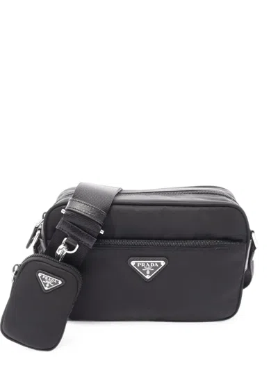 Pre-owned Prada 2013-2025 Tessuto Camera Bag Crossbody Bag In Black