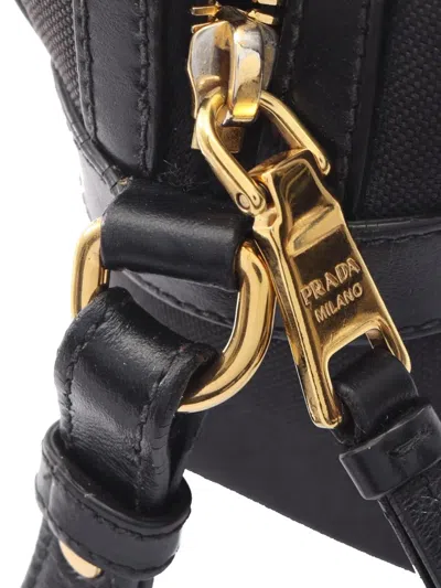 Pre-owned Prada 2013-2026 Canapa Logo Camera Bag Crossbody Bag In Black
