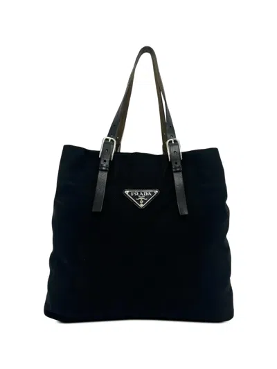 Pre-owned Prada 2013-2026 Canvas Tote Bag In Black