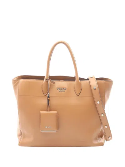 Pre-owned Prada 2013-2026 City Calf Satchel In Brown