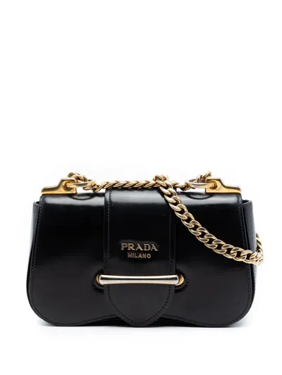 Pre-owned Prada 2013-2026 City Calf Sidonie Crossbody Bag In Black