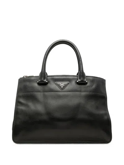 Pre-owned Prada 2013-2026 City Calf Twin Pocket Satchel In Black