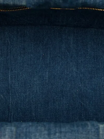 Pre-owned Prada 2013-2026 Denim Canapa Logo Tote Satchel In Blue