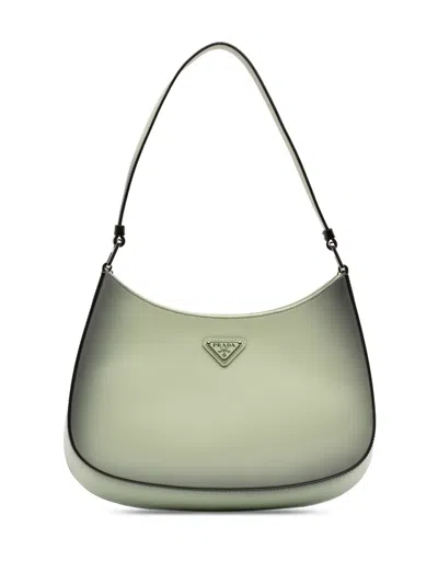 Pre-owned Prada 2013-2026 Gradient Spazzolato Cleo Shoulder Bag In Green