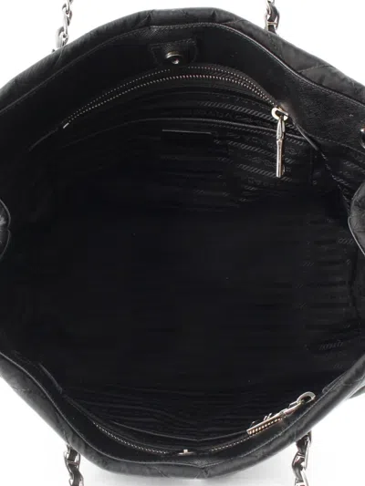 Pre-owned Prada 2013-2026 Impuntu Tessuto Open Convertible Tote Satchel In Black