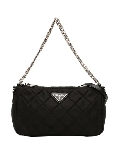 Pre-owned Prada 2013-2026 Impuntu Tessuto Satchel In Black