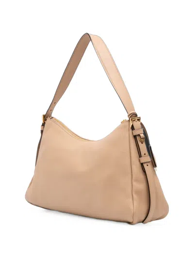 Pre-owned Prada 2013-2026 Large Leather Aimee Shoulder Bag In Neutrals