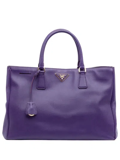 Pre-owned Prada 2013-2026 Large Saffiano Lux Galleria Tote Bag In Purple