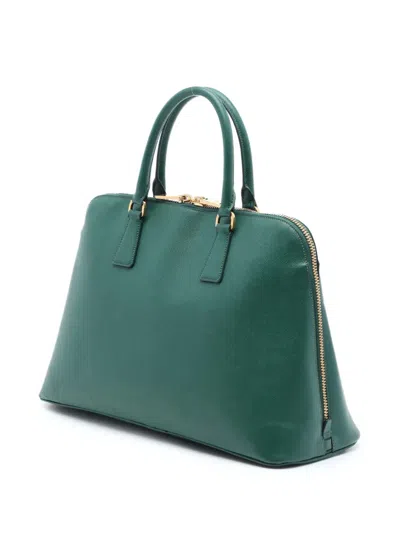 Pre-owned Prada 2013-2026 Large Saffiano Lux Promenade Satchel In Green