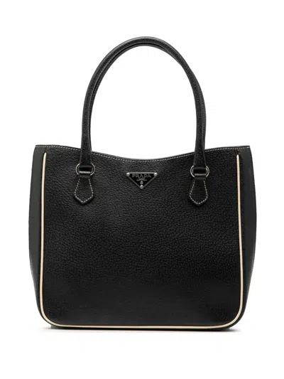 Pre-owned Prada 2013-2026 Leather Tote Bag In Black