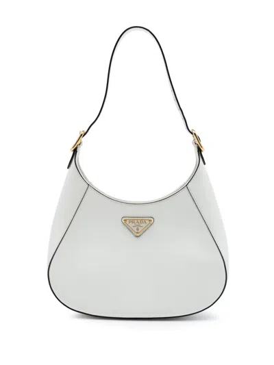 Pre-owned Prada 2013-2026 Medium Calfskin Cleo Shoulder Bag In White