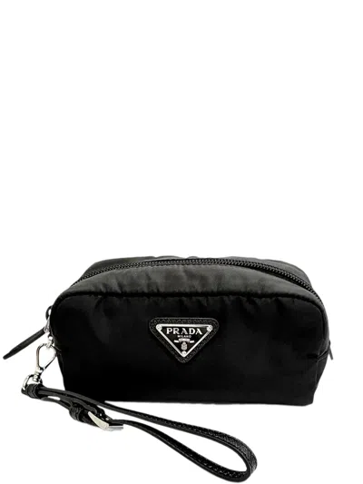 Pre-owned Prada 2013-2026 Mini Re Nylon Pouch In Black
