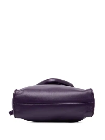 Pre-owned Prada 2013-2026 Nappa Front Pocket Satchel In Purple