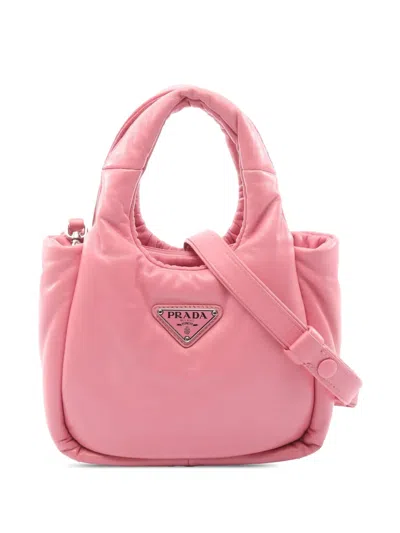 Pre-owned Prada 2013-2026 Padded Leather Satchel In Pink