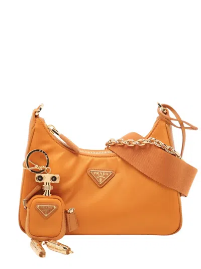 Pre-owned Prada 2013-2026 Re Nylon Re Edition 2005 Satchel In Orange
